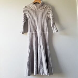 Biana Gray Merino Wool Sweater Dress Fit ane Flare